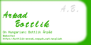 arpad bottlik business card